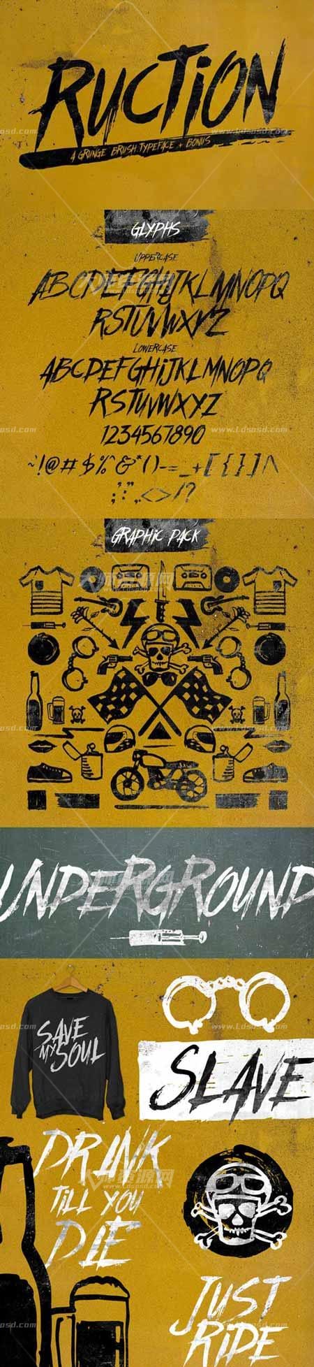 Ruction Typeface,不错的英文书法字体